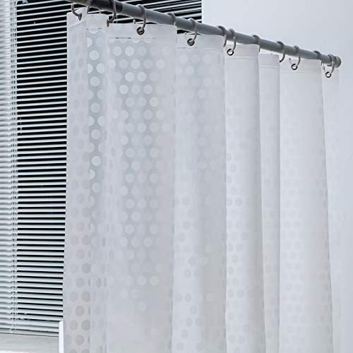 Extra Long Fabric Water Resistant Shower Curtain Panel Hanging Sheer 12 Hooks